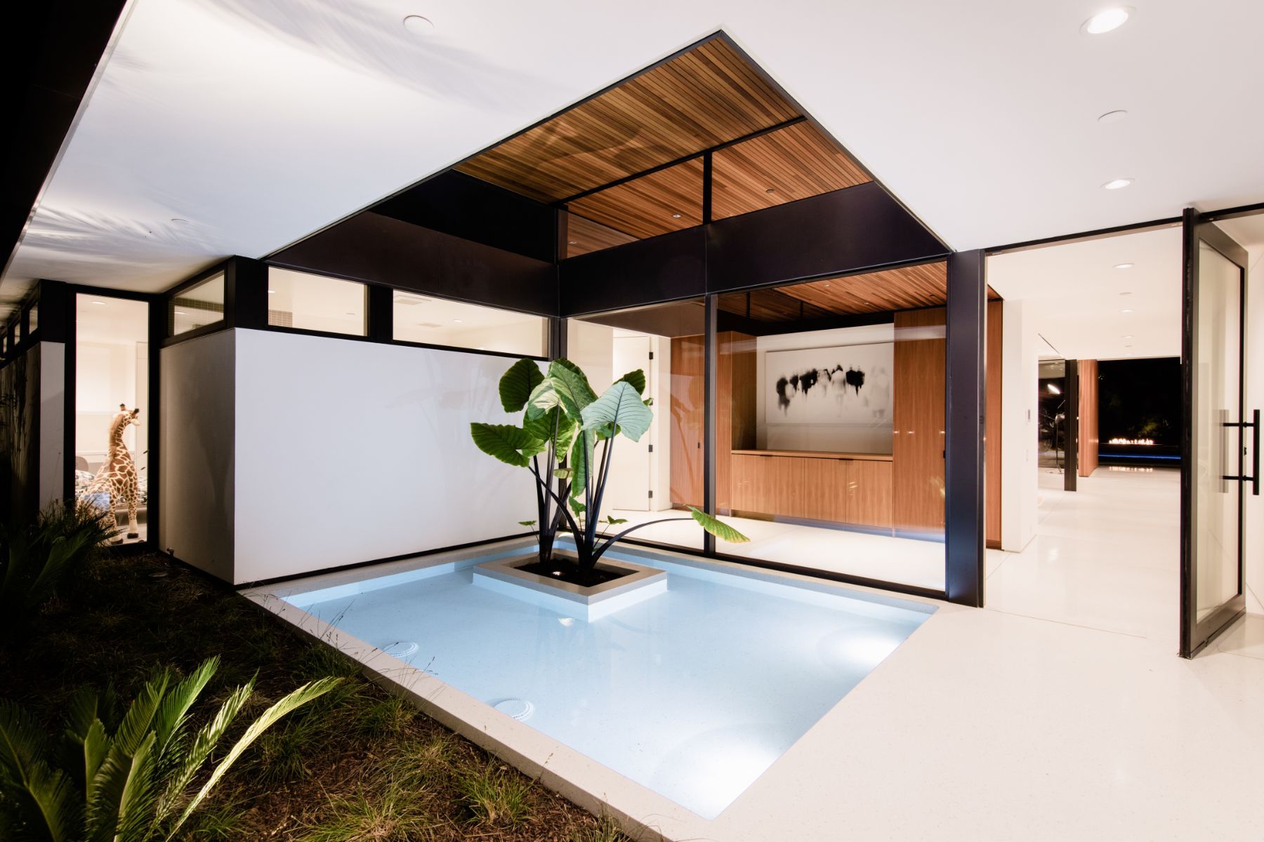 Interior courtyard with reflecting pool